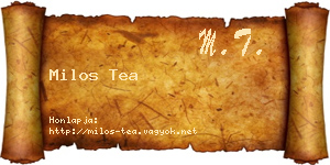 Milos Tea névjegykártya